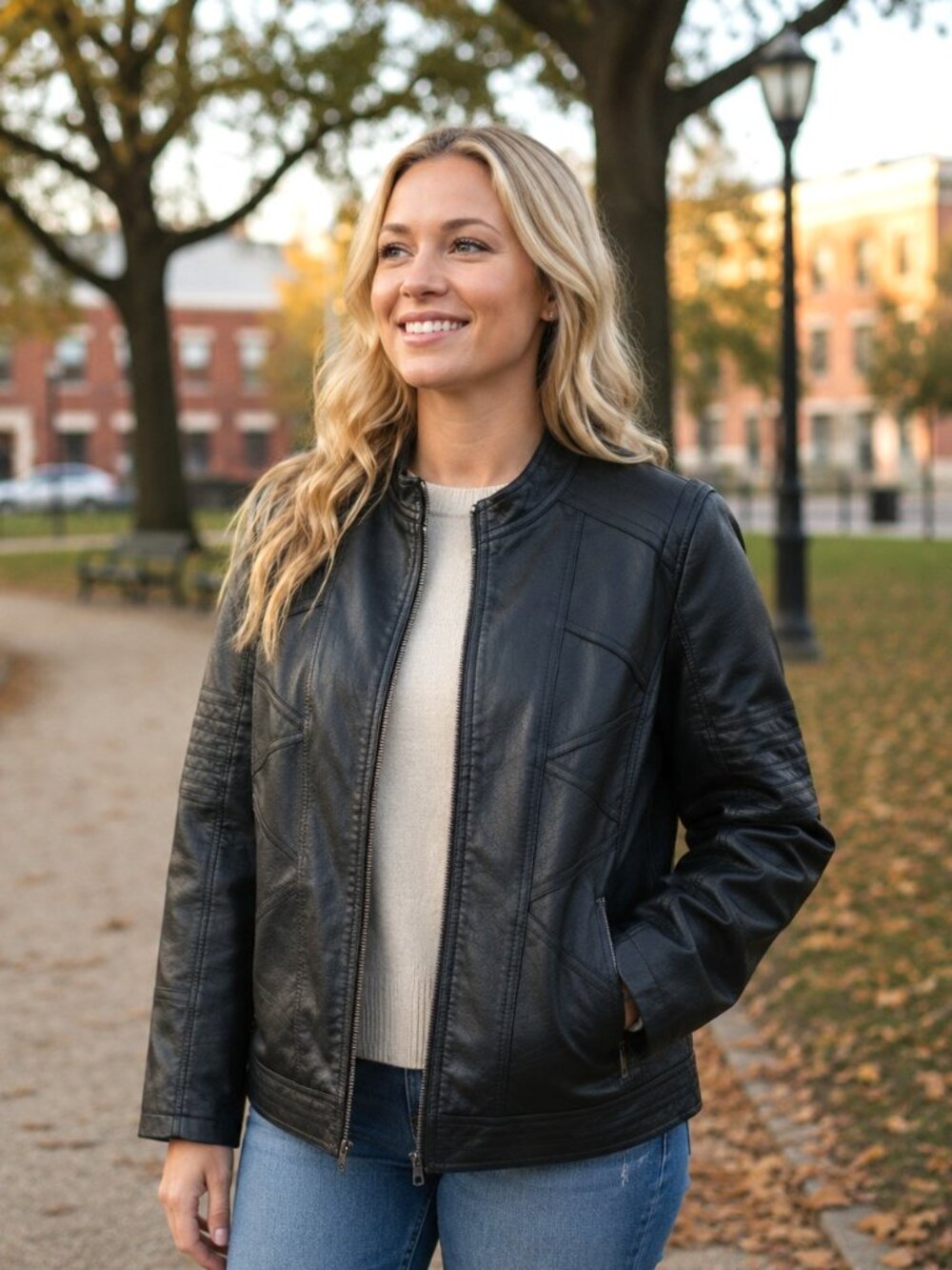 Vintage EUC Johnny Faux Leather Jacket. Women's Size L. Ships Free